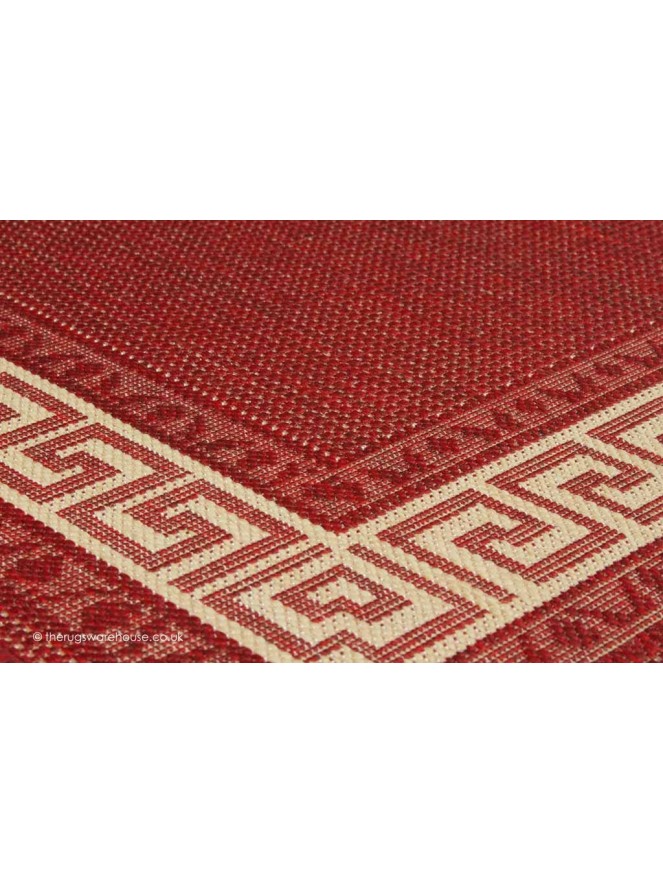 Greek Key Red Rug - 4