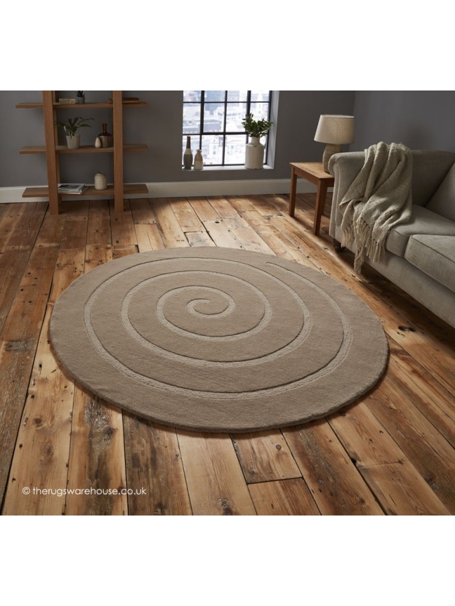 Spiral Beige Rug - 2