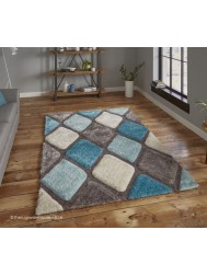 Melio Grey Blue Rug - Thumbnail - 2