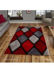 Melio Grey Red Rug - Thumbnail - 2