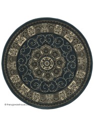 Nerima Dark Blue Circle Rug - Thumbnail - 4