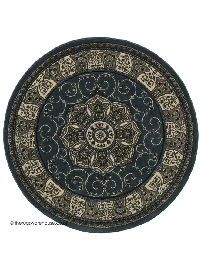 Nerima Dark Blue Circle Rug - 4