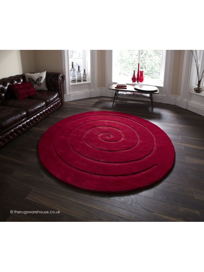 Spiral Red Rug - 2