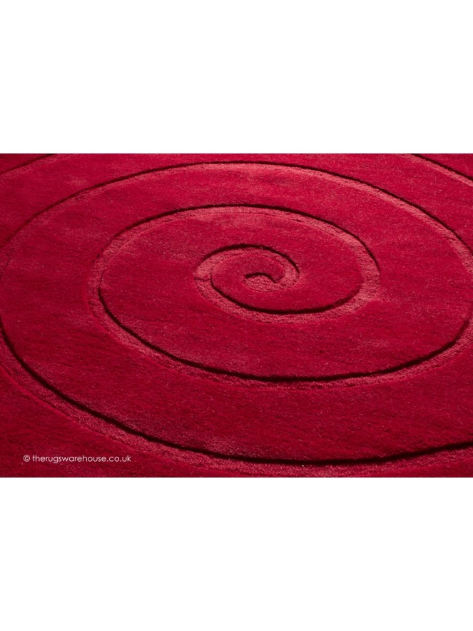 Spiral Red Rug - 4
