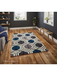 Aimo Grey Navy Rug - Thumbnail - 2