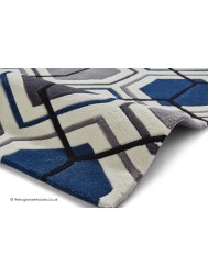 Aimo Grey Navy Rug - Thumbnail - 3