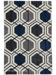 Aimo Grey Navy Rug - Thumbnail - 4