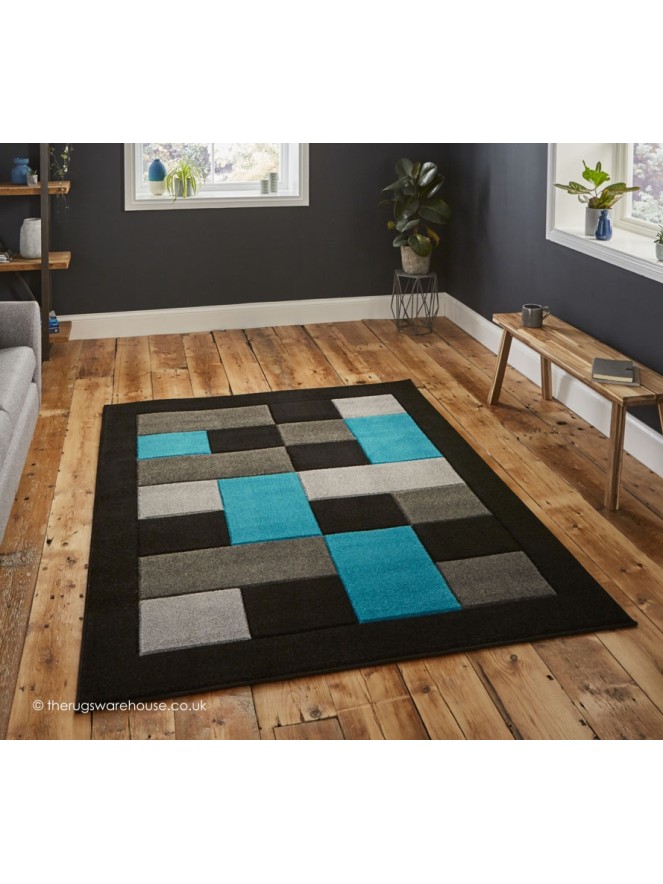 Sutu Black Blue Rug - 2