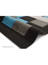 Sutu Black Blue Rug - Thumbnail - 3