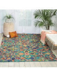 Vibrant Classic Teal Rug - Thumbnail - 3