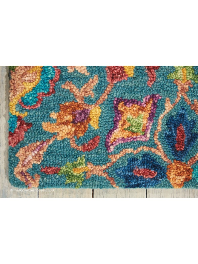 Vibrant Classic Teal Rug - 5