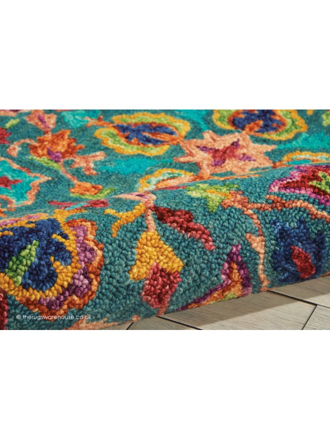 Vibrant Classic Teal Rug - 6