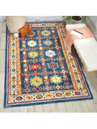 Vibrant Oriental Blue Rug - Thumbnail - 2