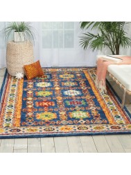 Vibrant Oriental Blue Rug - Thumbnail - 3