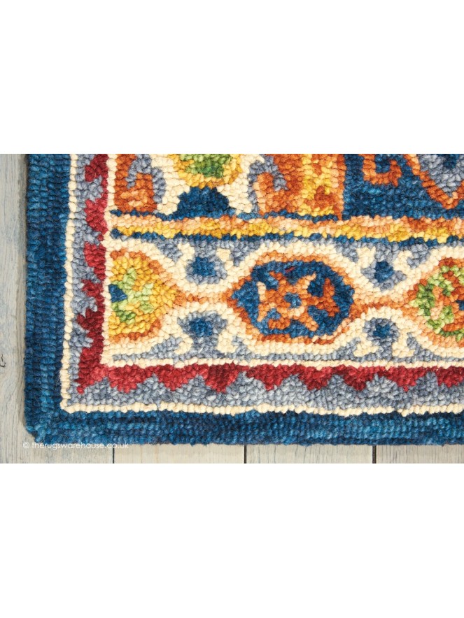 Vibrant Oriental Blue Rug - 5