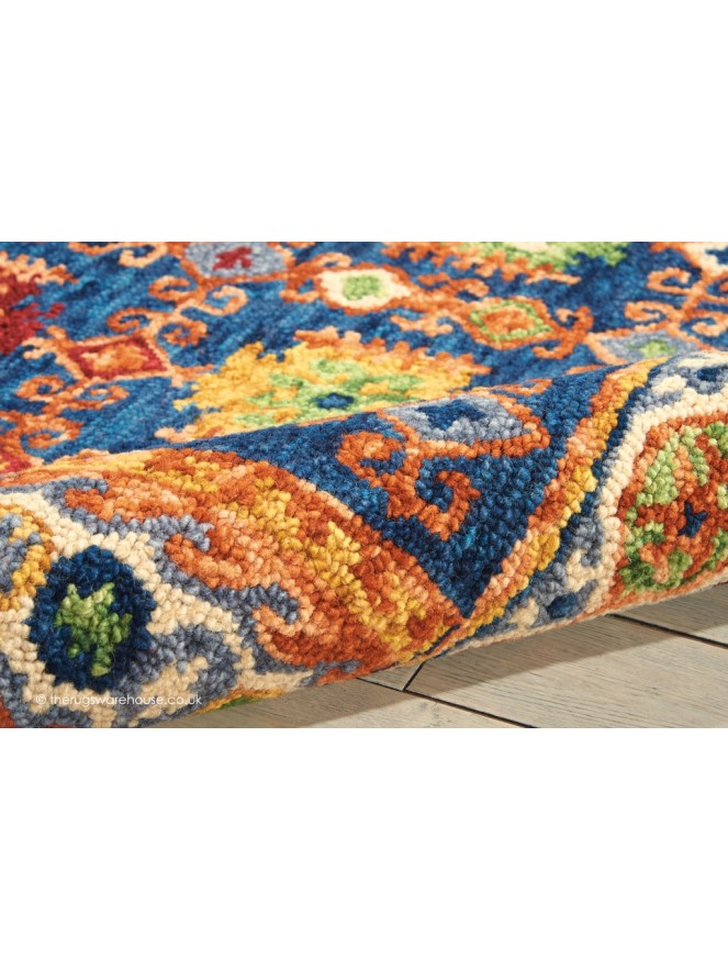 Vibrant Oriental Blue Rug - 6