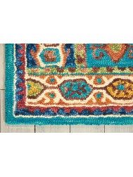 Vibrant Oriental Teal Rug - Thumbnail - 5