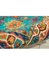 Vibrant Oriental Teal Rug - Thumbnail - 6