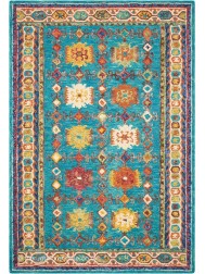 Vibrant Oriental Teal Rug - Thumbnail - 7