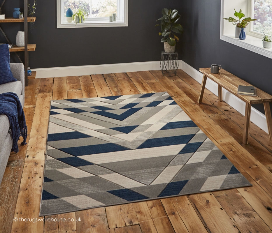 Sensor Grey Blue Rug The Rugs Warehouse