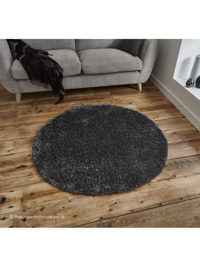 Vista Dark Grey Circle Rug - 2