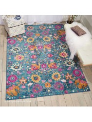 Flower Passion Denim Rug - Thumbnail - 2