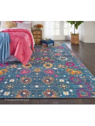 Flower Passion Denim Rug - Thumbnail - 3