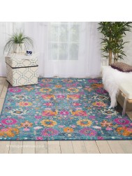 Flower Passion Denim Rug - Thumbnail - 4