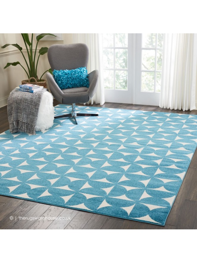 Rangoli Blue Rug - 2