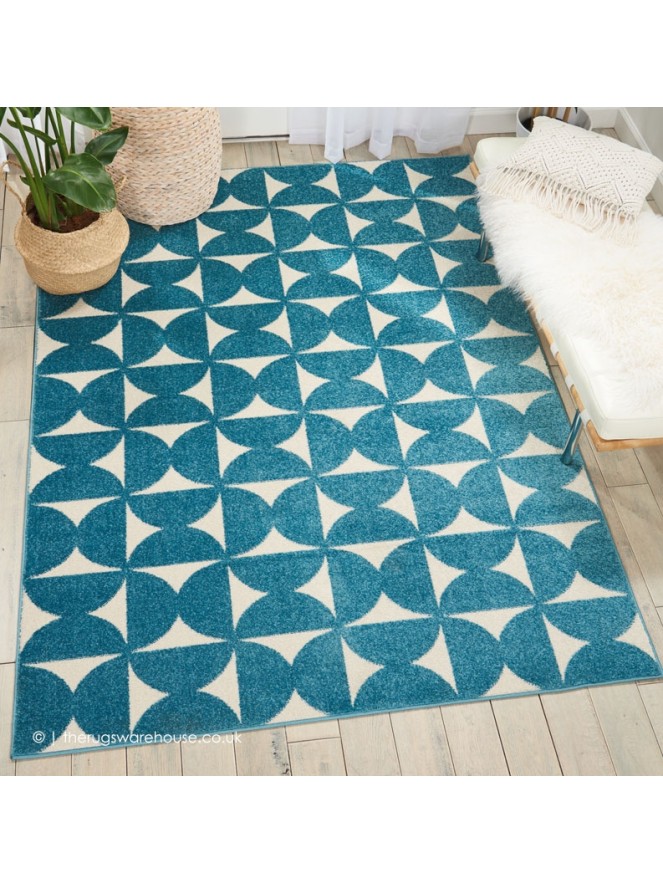 Rangoli Blue Rug - 4