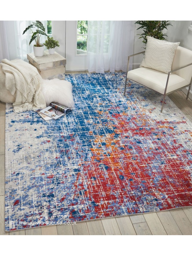 Twilight Chic Red Blue Rug - 2