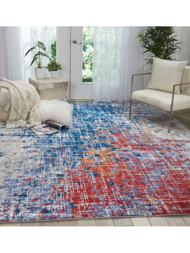 Twilight Chic Red Blue Rug - 3