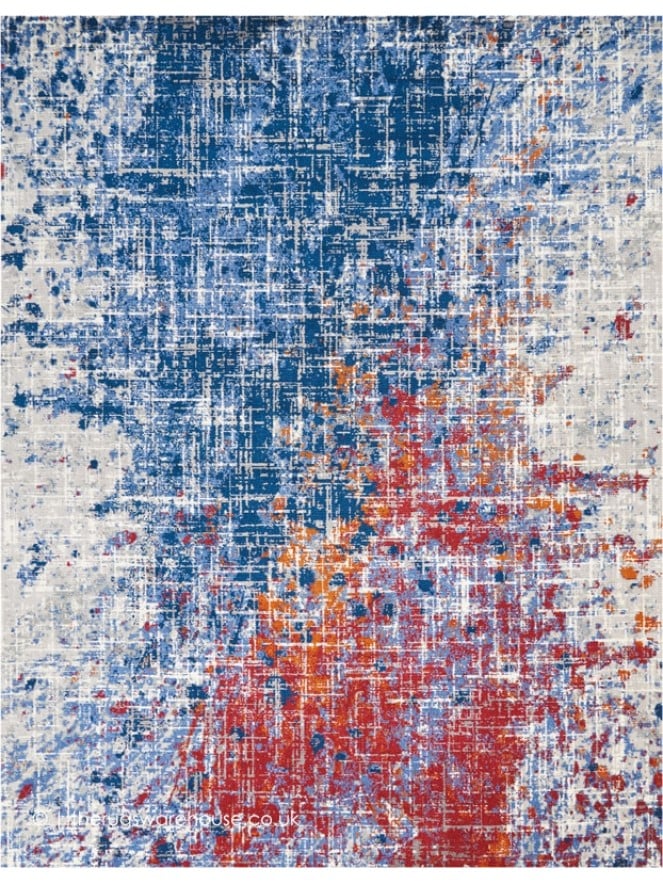 Twilight Chic Red Blue Rug - 7