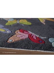 Colourful Butterflies Charcoal Rug - Thumbnail - 3