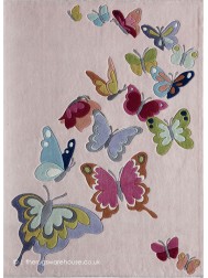 Colourful Butterflies Pink Rug - Thumbnail - 2