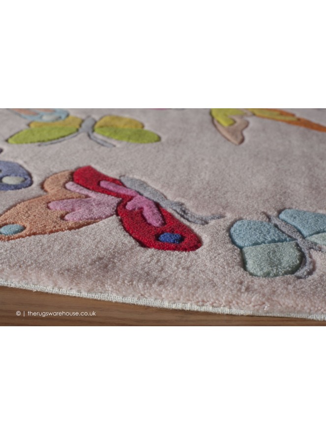 Colourful Butterflies Pink Rug - 3