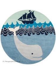 Happy Whale Circle Rug - Thumbnail - 2