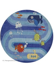 Blue Ocean Circle Rug - Thumbnail - 2