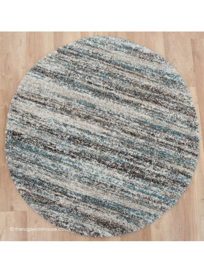 Equator Teal Circle Rug - 7