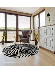 Zebra Squares Circle Rug - Thumbnail - 2