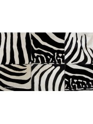 Zebra Squares Circle Rug - Thumbnail - 4