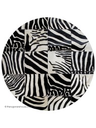 Zebra Squares Circle Rug - Thumbnail - 6