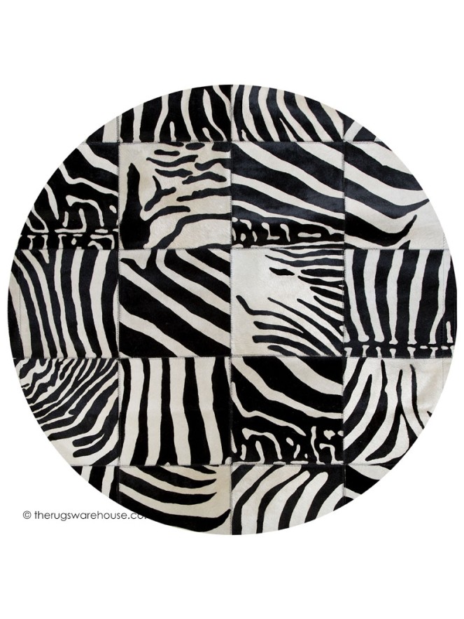 Zebra Squares Circle Rug - 6