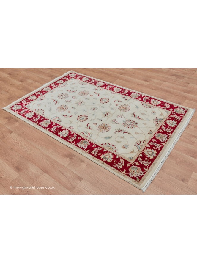 Royal Ziegler Ivory Red Rug - 8