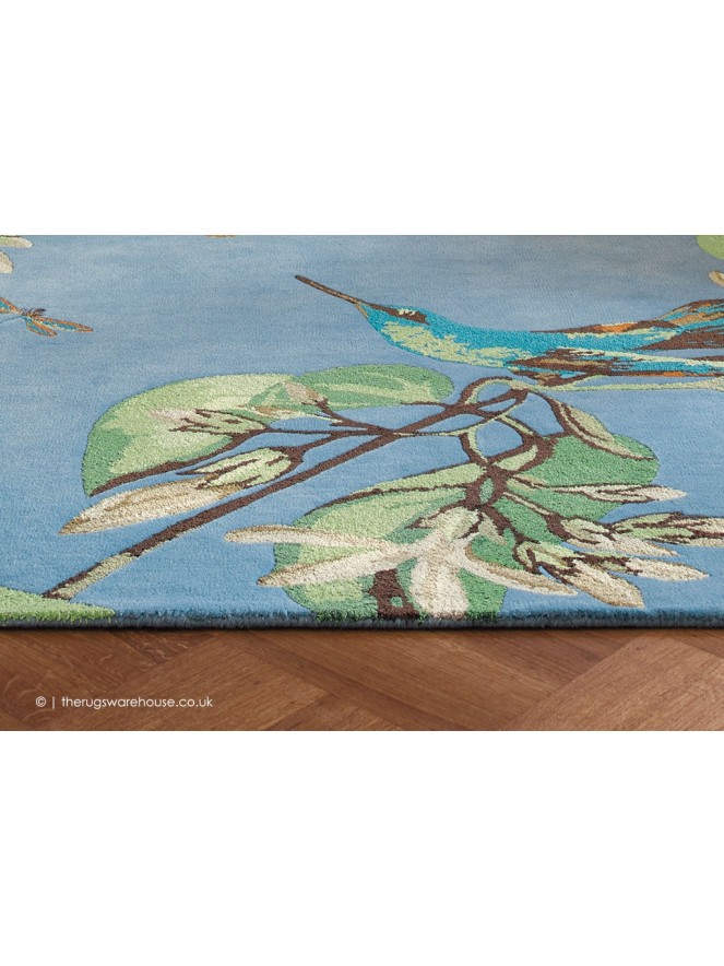 Hummingbird Blue Rug - 4