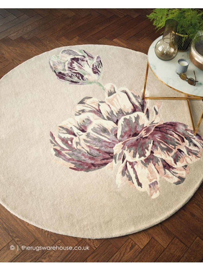 Tranquility Beige Circle Rug - 2