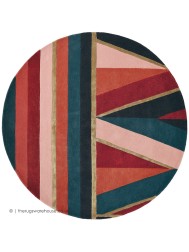 Sahara Burgundy Circle Rug - Thumbnail - 4