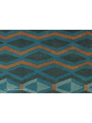 Artdeco Blue Mix Rug - Thumbnail - 3