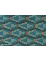 Artdeco Blue Mix Rug - Thumbnail - 4