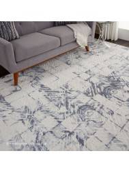 Urban Decor Ivory Blue Rug - Thumbnail - 2